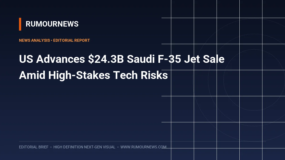 US Advances $24.3B Saudi F-35 Jet Sale Amid High-Stakes Tech Risks