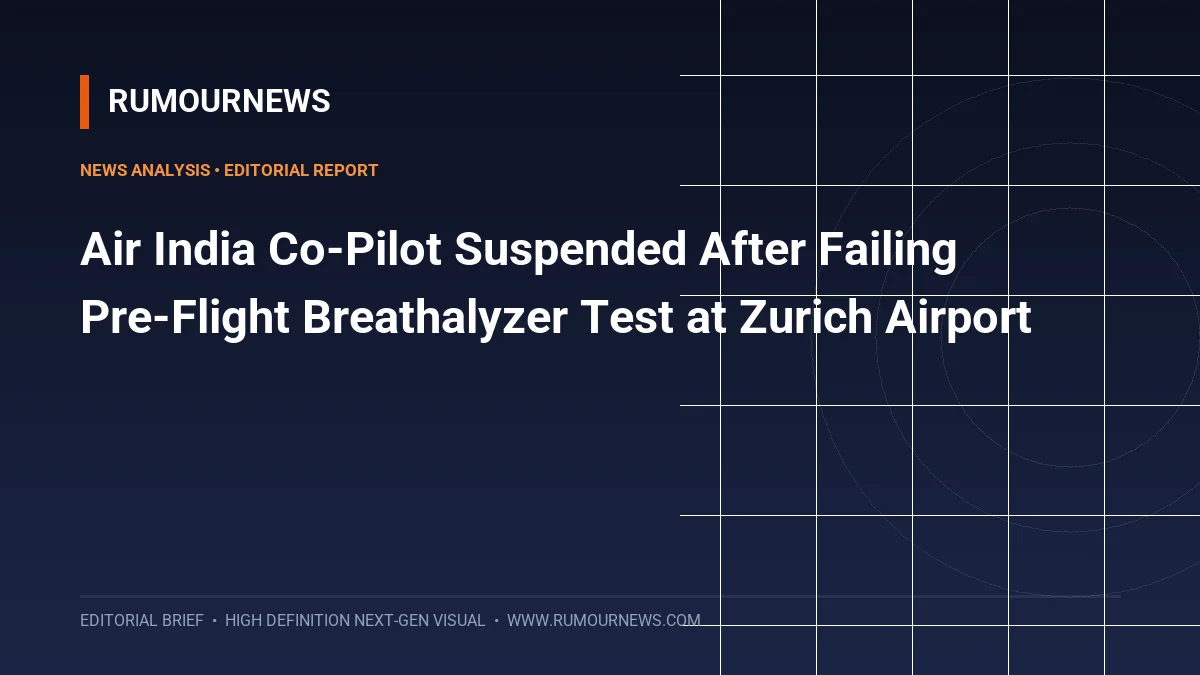 Air India Co-Pilot Suspended After Failing Pre-Flight Breathalyzer Test at Zurich Airport