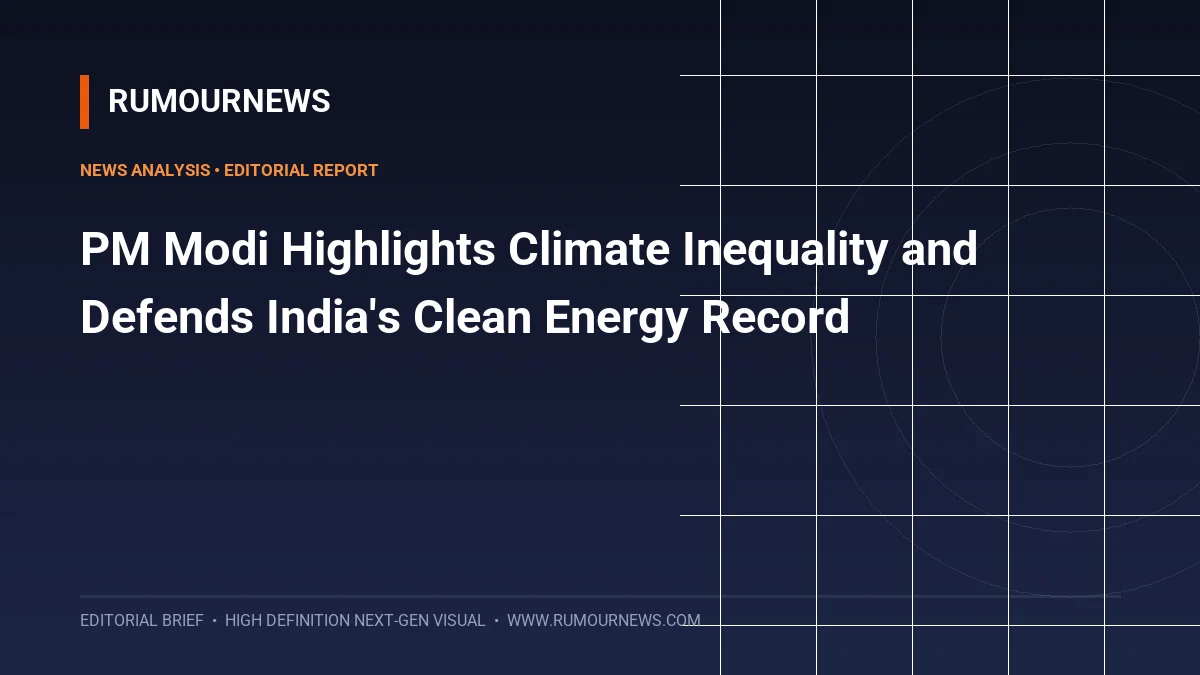 PM Modi Highlights Climate Inequality and Defends India's Clean Energy Record