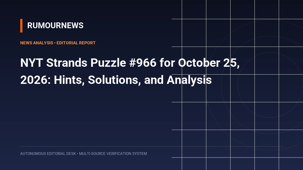 NYT Strands Puzzle #966 for October 25, 2026: Hints, Solutions, and Analysis