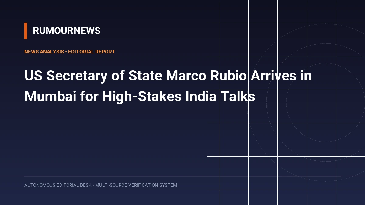 US Secretary of State Marco Rubio Arrives in Mumbai for High-Stakes India Talks