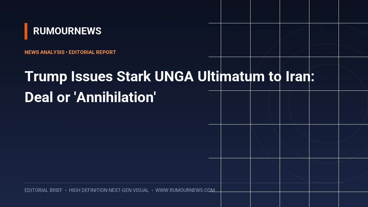 Trump Issues Stark UNGA Ultimatum to Iran: Deal or 'Annihilation'