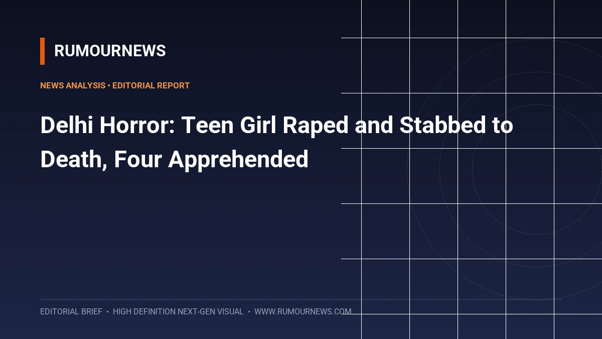 Delhi Horror: Teen Girl Raped and Stabbed to Death, Four Apprehended
