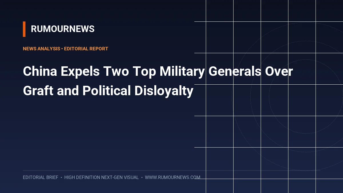 China Expels Two Top Military Generals Over Graft and Political Disloyalty