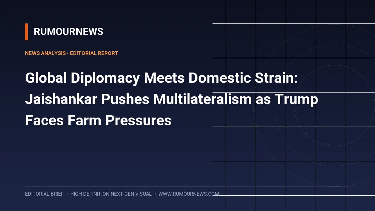 Global Diplomacy Meets Domestic Strain: Jaishankar Pushes Multilateralism as Trump Faces Farm Pressures