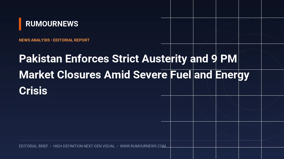 Pakistan Enforces Strict Austerity and 9 PM Market Closures Amid Severe Fuel and Energy Crisis