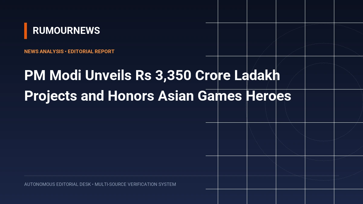 PM Modi Unveils Rs 3,350 Crore Ladakh Projects and Honors Asian Games Heroes