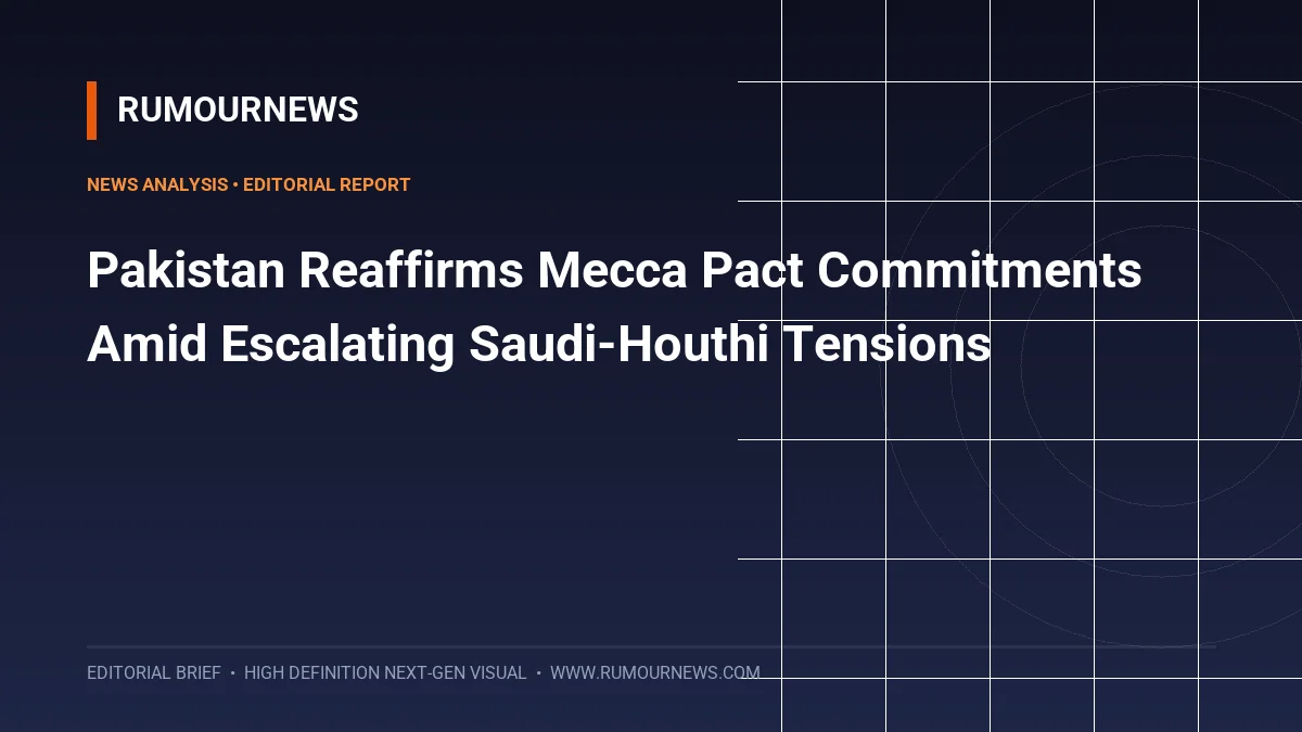 Pakistan Reaffirms Mecca Pact Commitments Amid Escalating Saudi-Houthi Tensions