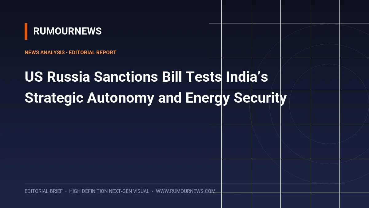 US Russia Sanctions Bill Tests India’s Strategic Autonomy and Energy Security