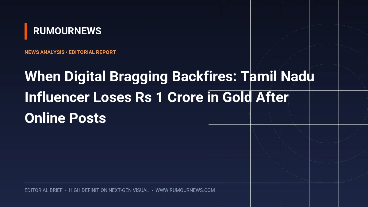 When Digital Bragging Backfires: Tamil Nadu Influencer Loses Rs 1 Crore in Gold After Online Posts