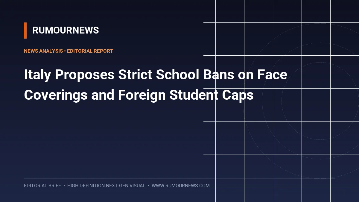 Italy Proposes Strict School Bans on Face Coverings and Foreign Student Caps