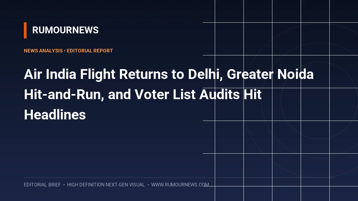 Air India Flight Returns to Delhi, Greater Noida Hit-and-Run, and Voter List Audits Hit Headlines
