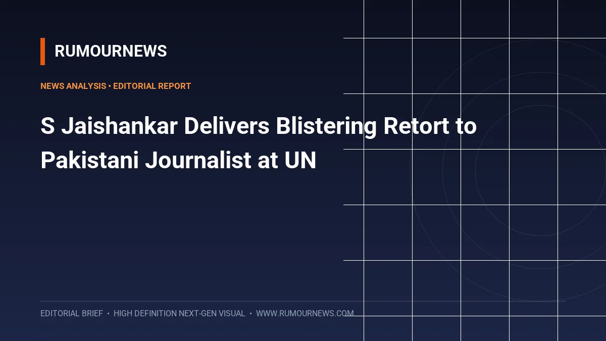 S Jaishankar Delivers Blistering Retort to Pakistani Journalist at UN