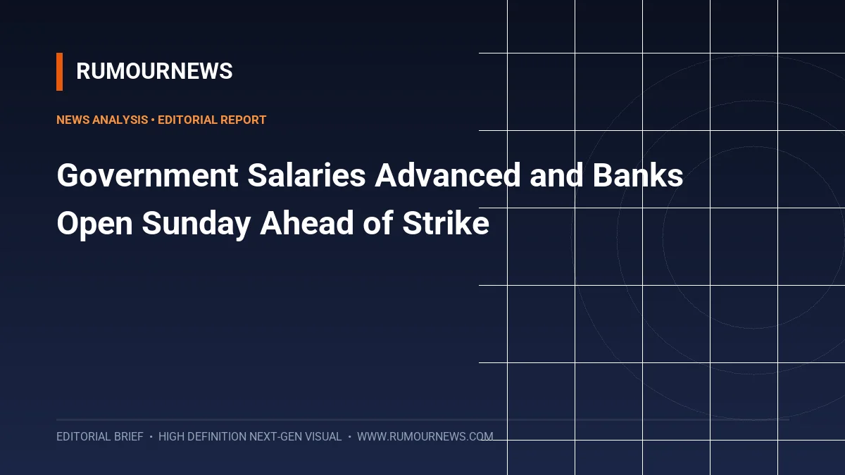 Government Salaries Advanced and Banks Open Sunday Ahead of Strike