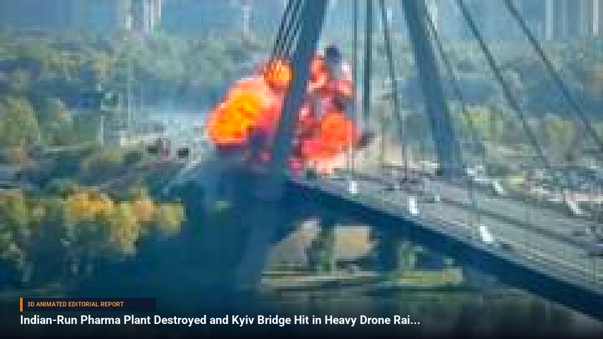 Indian-Run Pharma Plant Destroyed and Kyiv Bridge Hit in Heavy Drone Raids