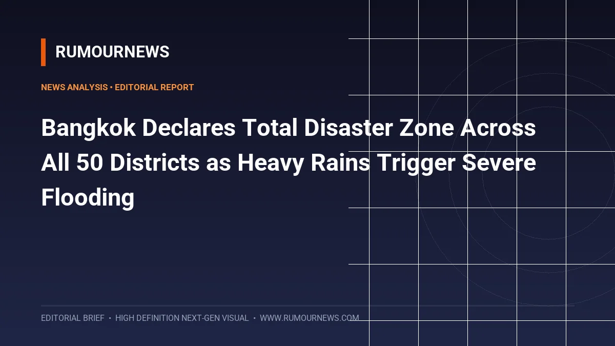Bangkok Declares Total Disaster Zone Across All 50 Districts as Heavy Rains Trigger Severe Flooding
