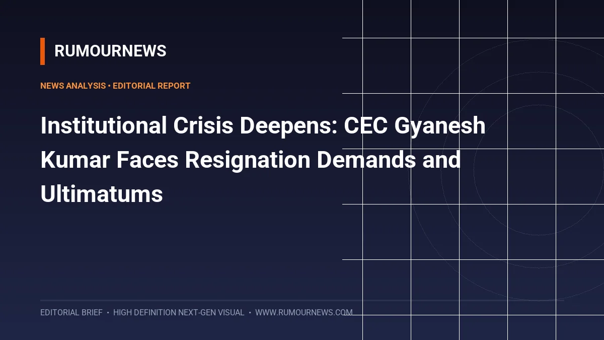 Institutional Crisis Deepens: CEC Gyanesh Kumar Faces Resignation Demands and Ultimatums
