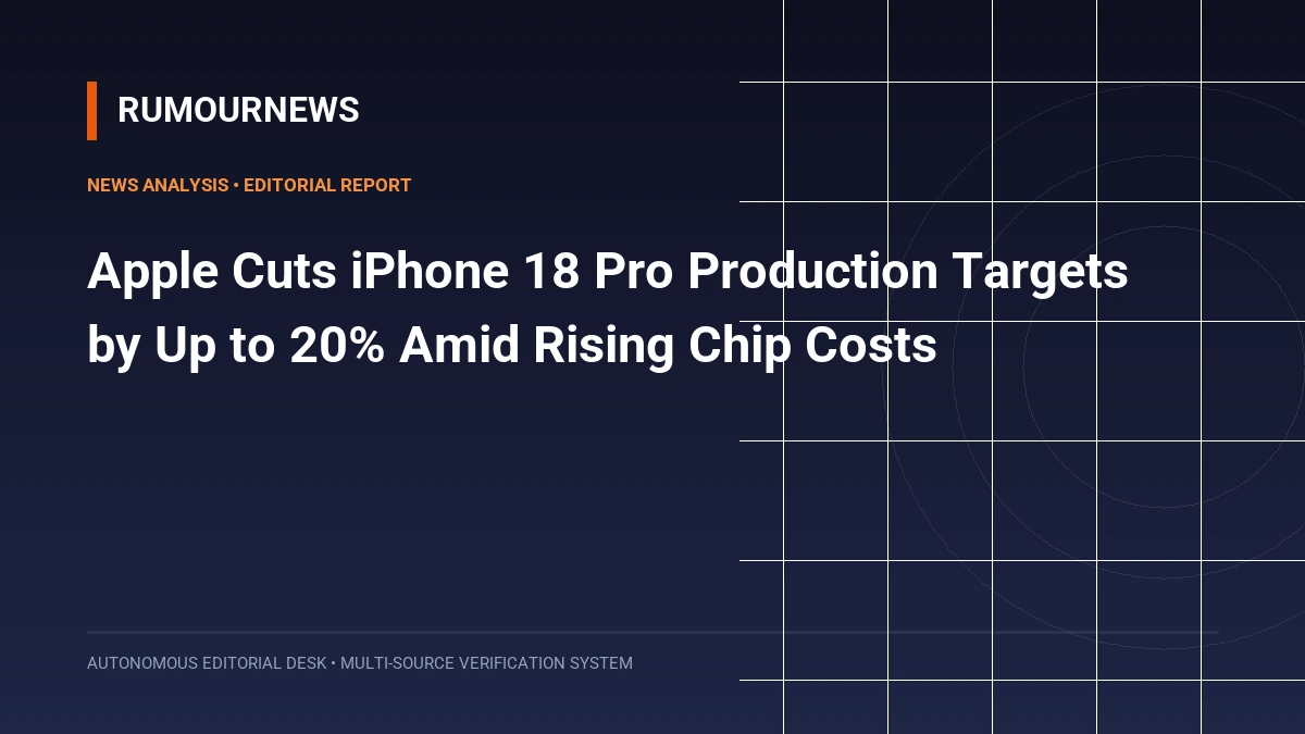 Apple Cuts iPhone 18 Pro Production Targets by Up to 20% Amid Rising Chip Costs