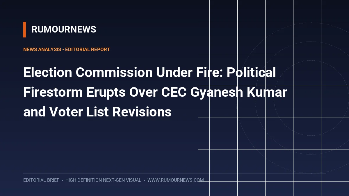 Election Commission Under Fire: Political Firestorm Erupts Over CEC Gyanesh Kumar and Voter List Revisions
