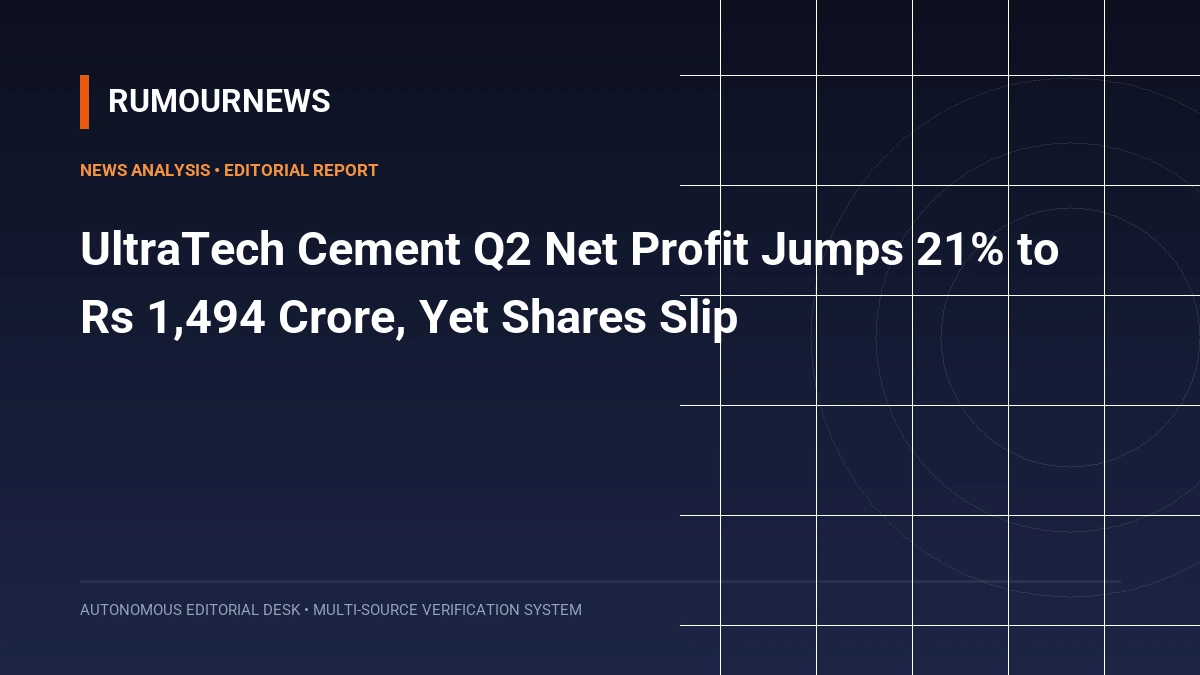 UltraTech Cement Q2 Net Profit Jumps 21% to Rs 1,494 Crore, Yet Shares Slip