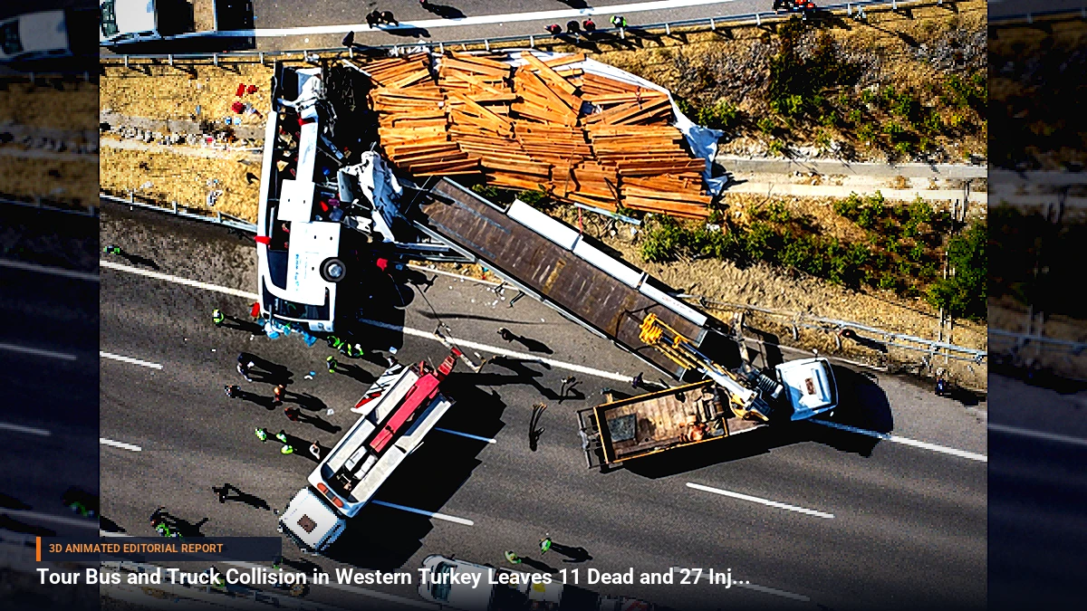 Tour Bus and Truck Collision in Western Turkey Leaves 11 Dead and 27 Injured