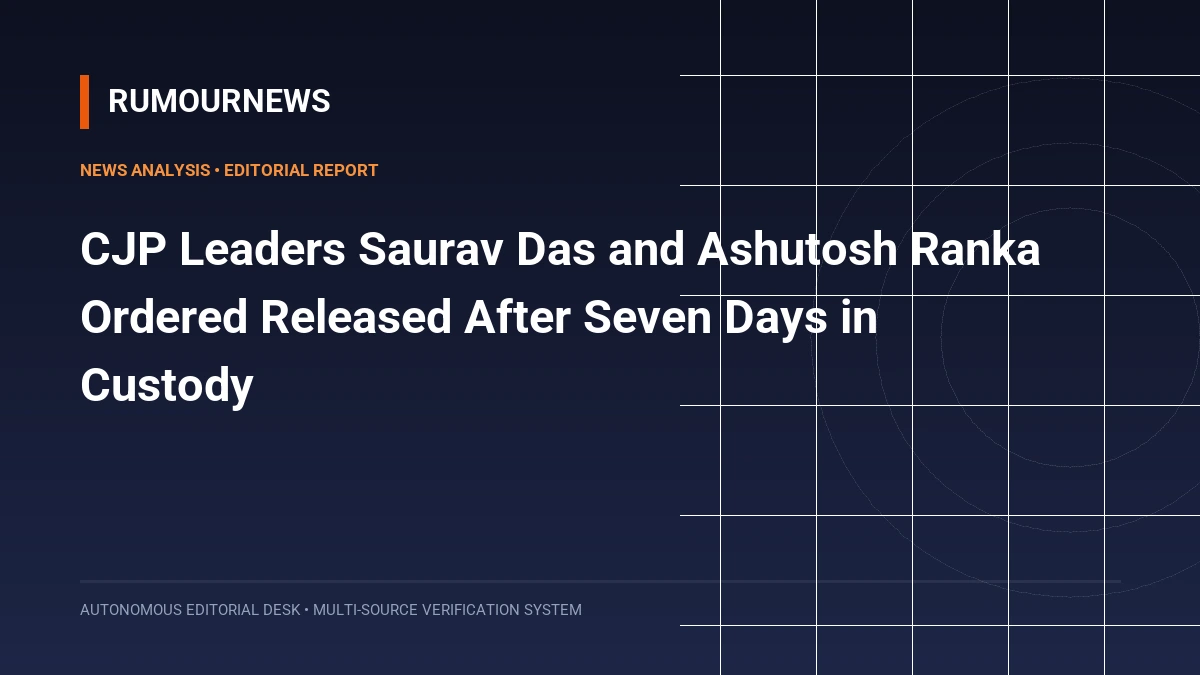 CJP Leaders Saurav Das and Ashutosh Ranka Ordered Released After Seven Days in Custody
