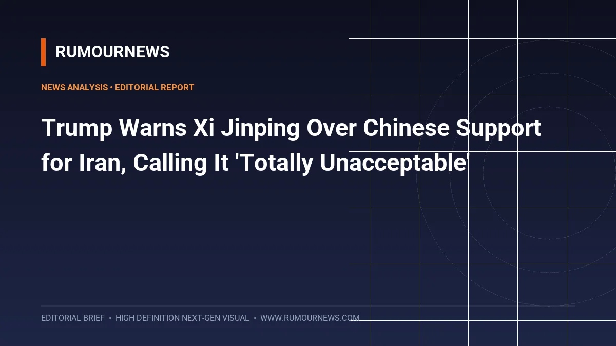 Trump Warns Xi Jinping Over Chinese Support for Iran, Calling It 'Totally Unacceptable'