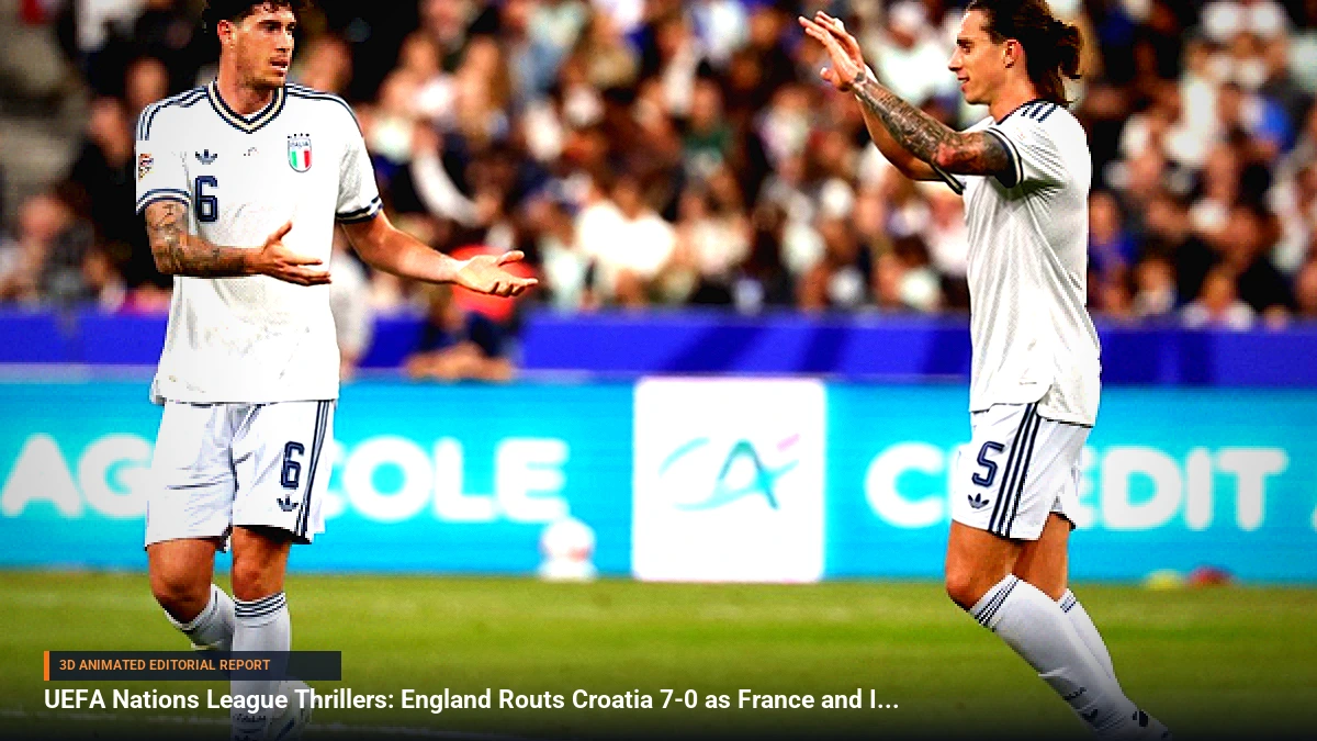 UEFA Nations League Thrillers: England Routs Croatia 7-0 as France and Italy Draw
