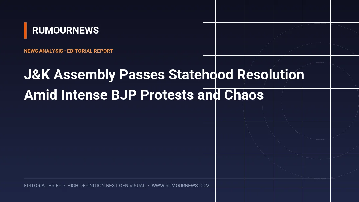 J&K Assembly Passes Statehood Resolution Amid Intense BJP Protests and Chaos