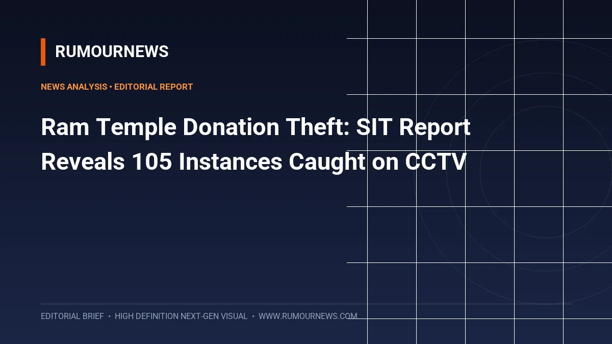 Ram Temple Donation Theft: SIT Report Reveals 105 Instances Caught on CCTV