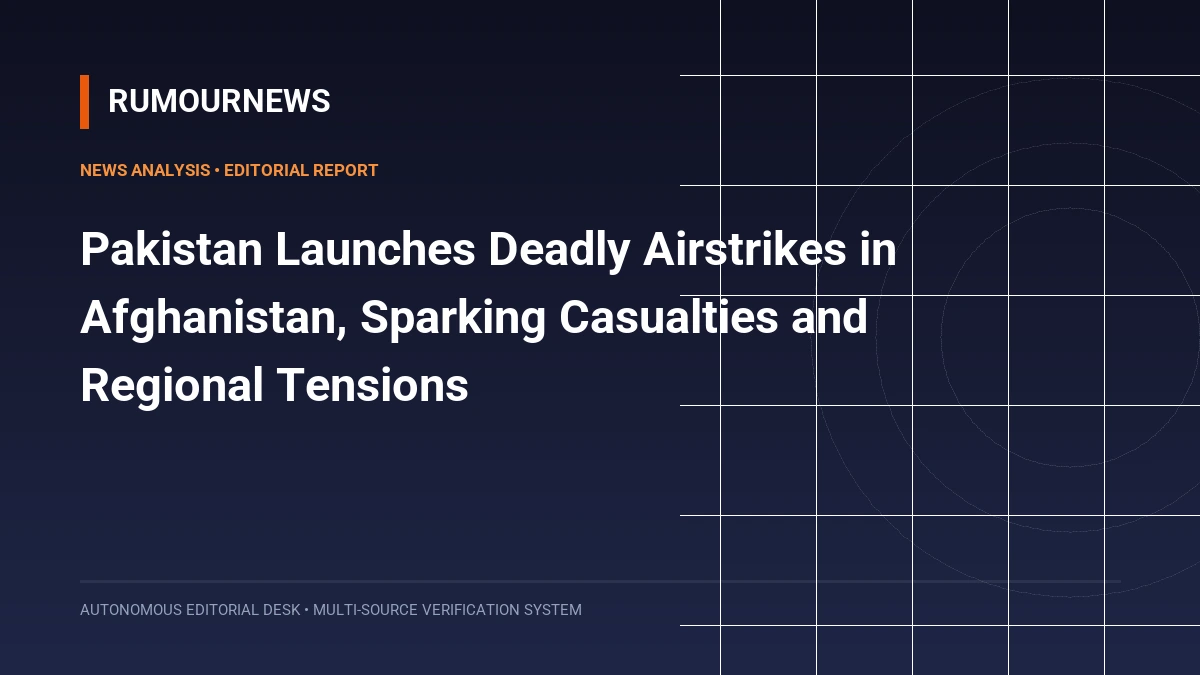 Pakistan Launches Deadly Airstrikes in Afghanistan, Sparking Casualties and Regional Tensions