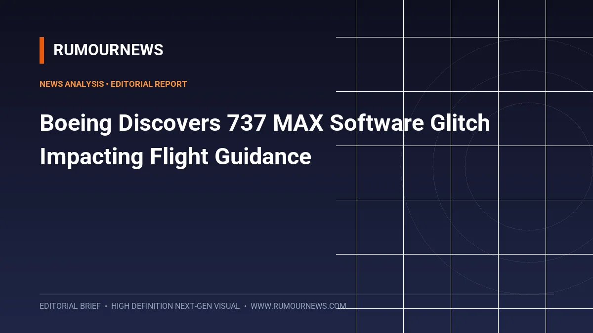 Boeing Discovers 737 MAX Software Glitch Impacting Flight Guidance