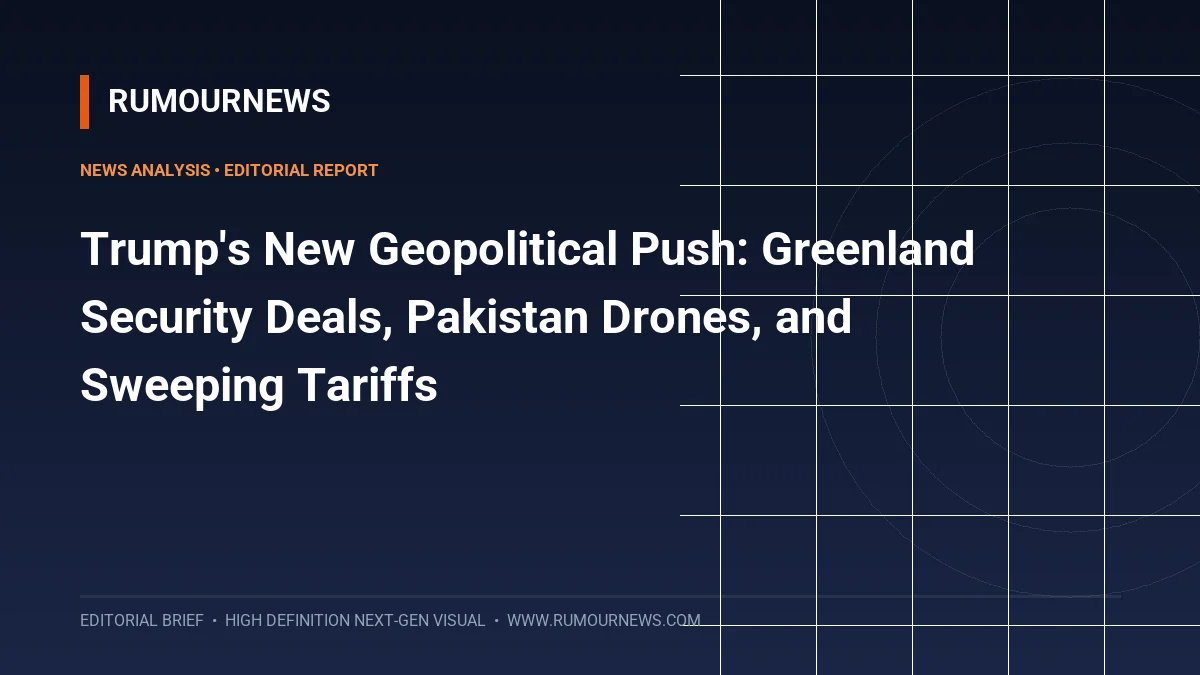 Trump's New Geopolitical Push: Greenland Security Deals, Pakistan Drones, and Sweeping Tariffs