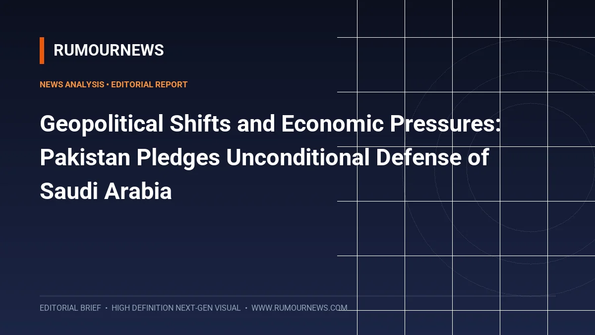 Geopolitical Shifts and Economic Pressures: Pakistan Pledges Unconditional Defense of Saudi Arabia