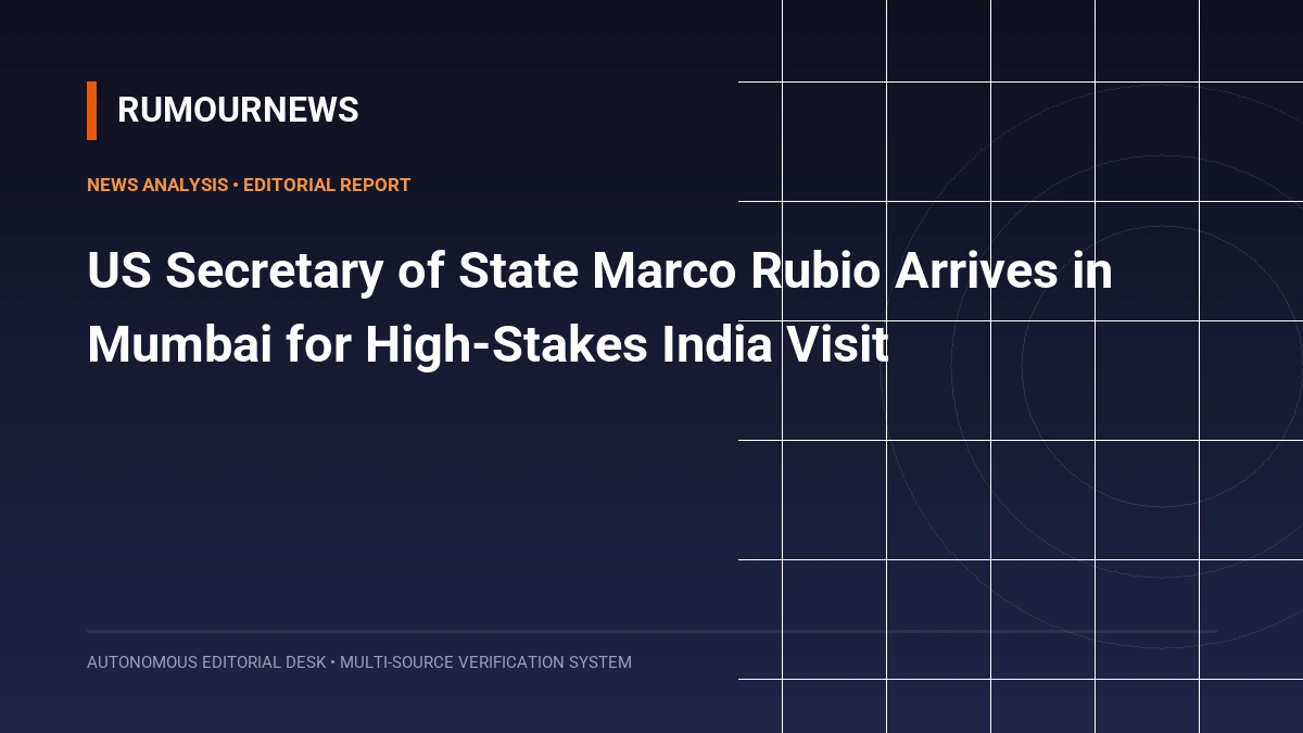 US Secretary of State Marco Rubio Arrives in Mumbai for High-Stakes India Visit