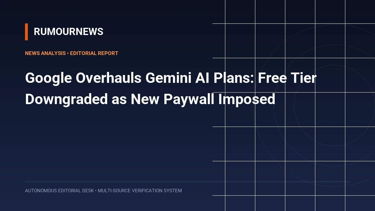 Google Overhauls Gemini AI Plans: Free Tier Downgraded as New Paywall Imposed