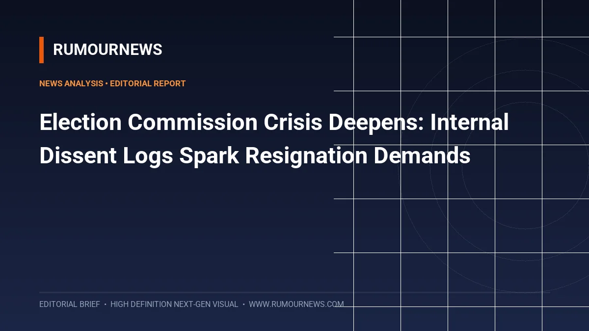 Election Commission Crisis Deepens: Internal Dissent Logs Spark Resignation Demands