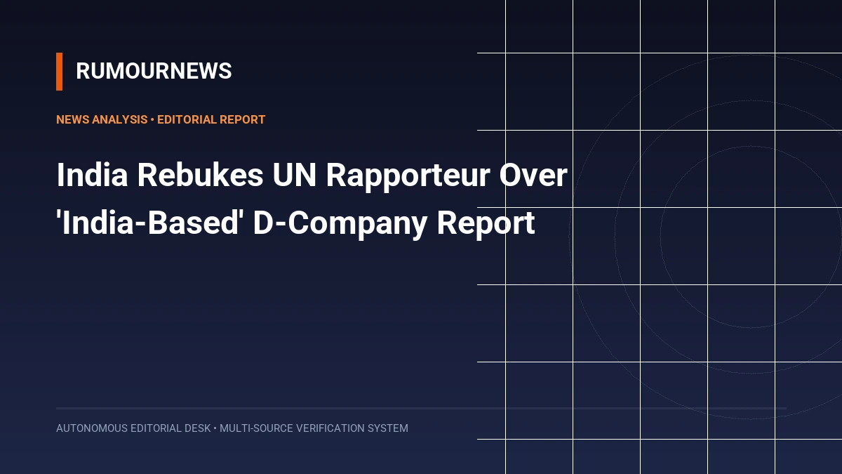 India Rebukes UN Rapporteur Over 'India-Based' D-Company Report