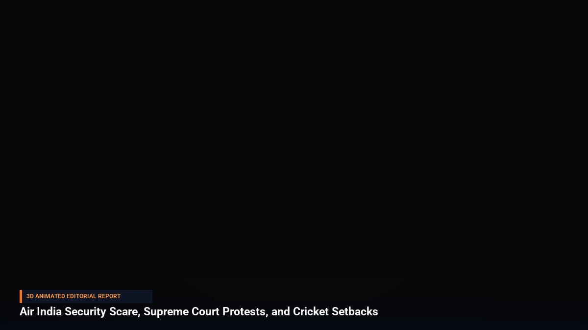 Air India Security Scare, Supreme Court Protests, and Cricket Setbacks