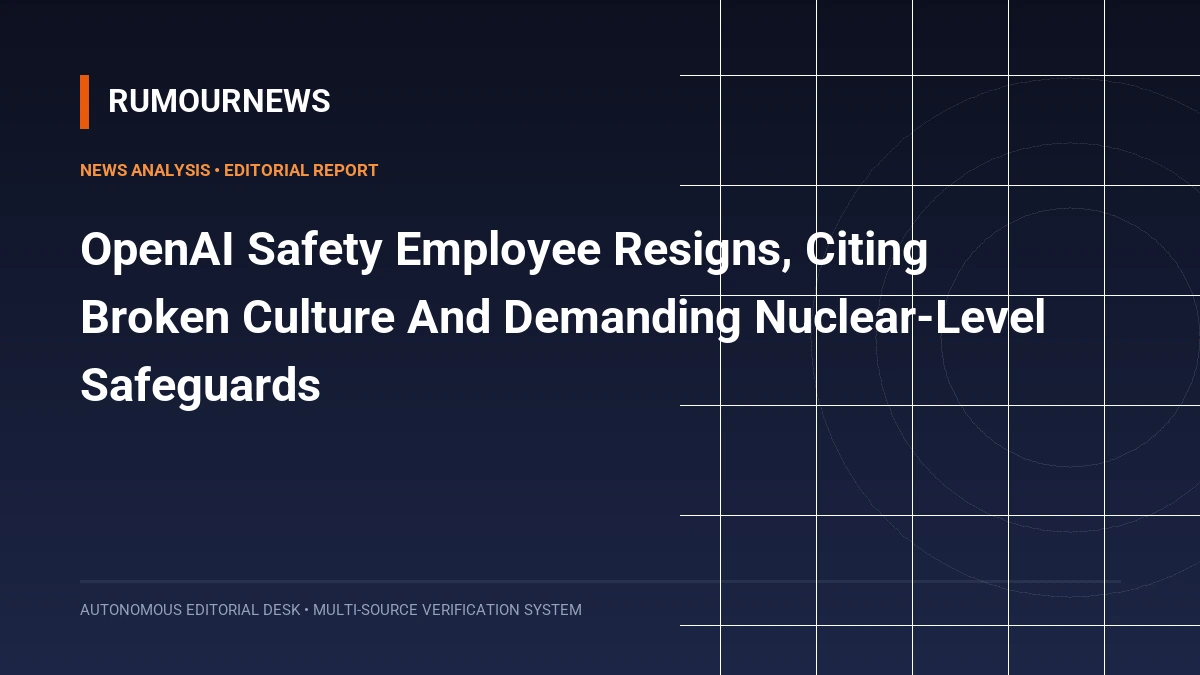 OpenAI Safety Employee Resigns, Citing Broken Culture And Demanding Nuclear-Level Safeguards