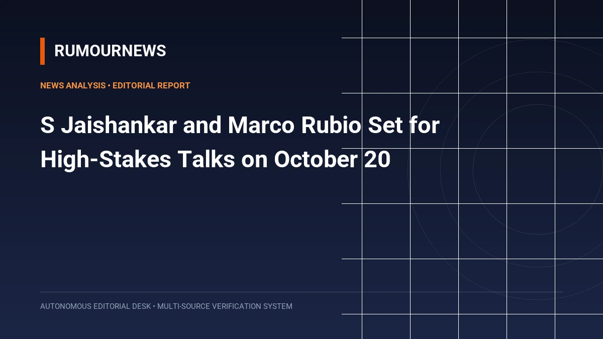 S Jaishankar and Marco Rubio Set for High-Stakes Talks on October 20