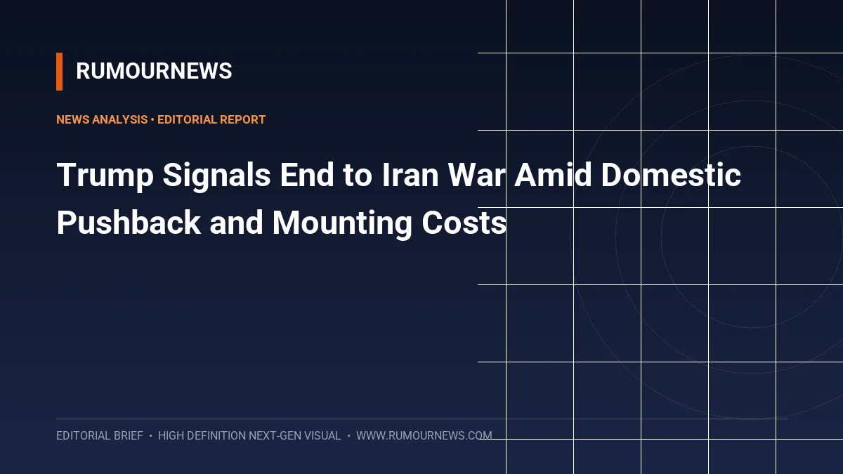 Trump Signals End to Iran War Amid Domestic Pushback and Mounting Costs