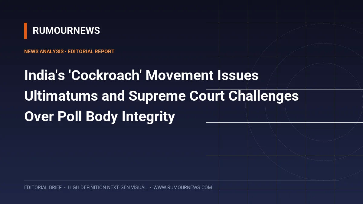 India's 'Cockroach' Movement Issues Ultimatums and Supreme Court Challenges Over Poll Body Integrity