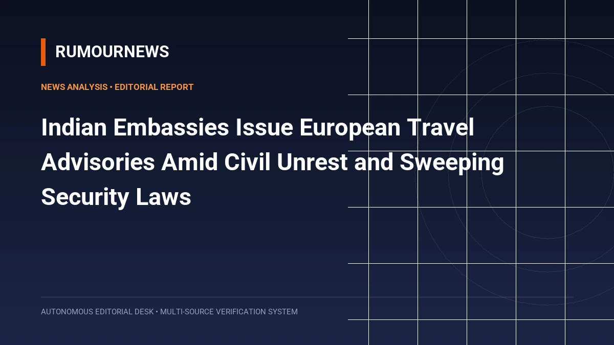 Indian Embassies Issue European Travel Advisories Amid Civil Unrest and Sweeping Security Laws