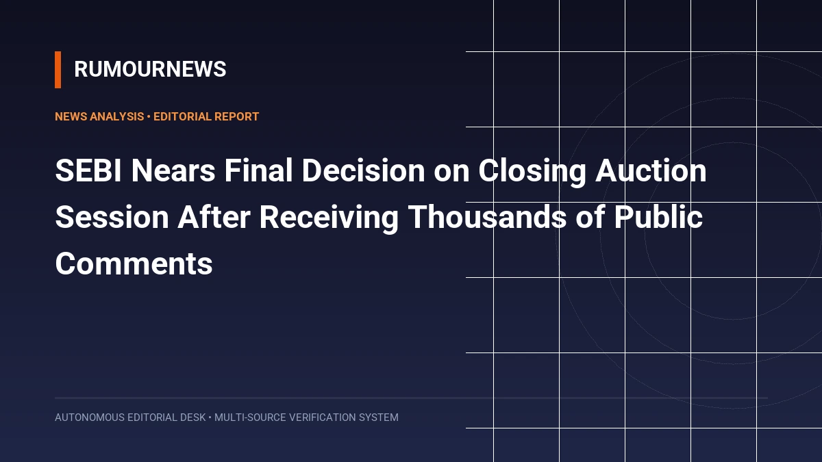 SEBI Nears Final Decision on Closing Auction Session After Receiving Thousands of Public Comments