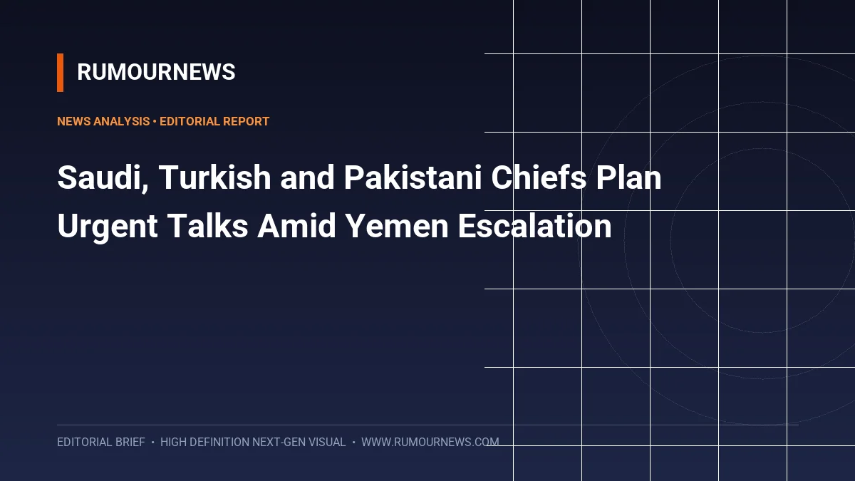 Saudi, Turkish and Pakistani Chiefs Plan Urgent Talks Amid Yemen Escalation
