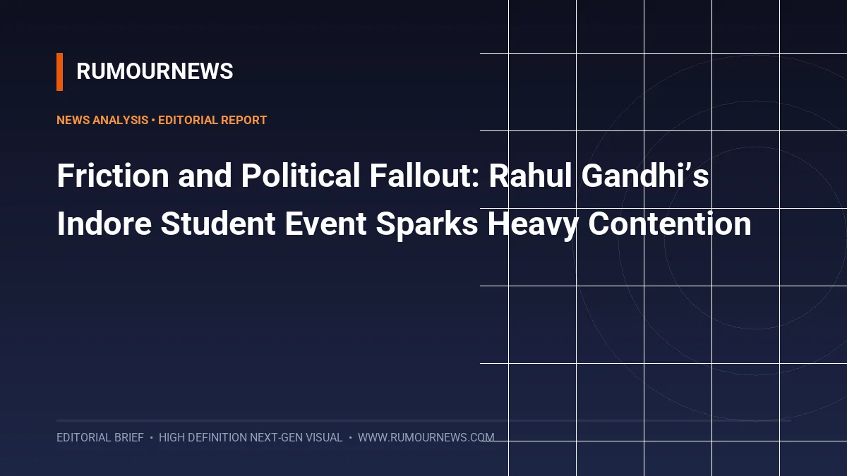 Friction and Political Fallout: Rahul Gandhi’s Indore Student Event Sparks Heavy Contention