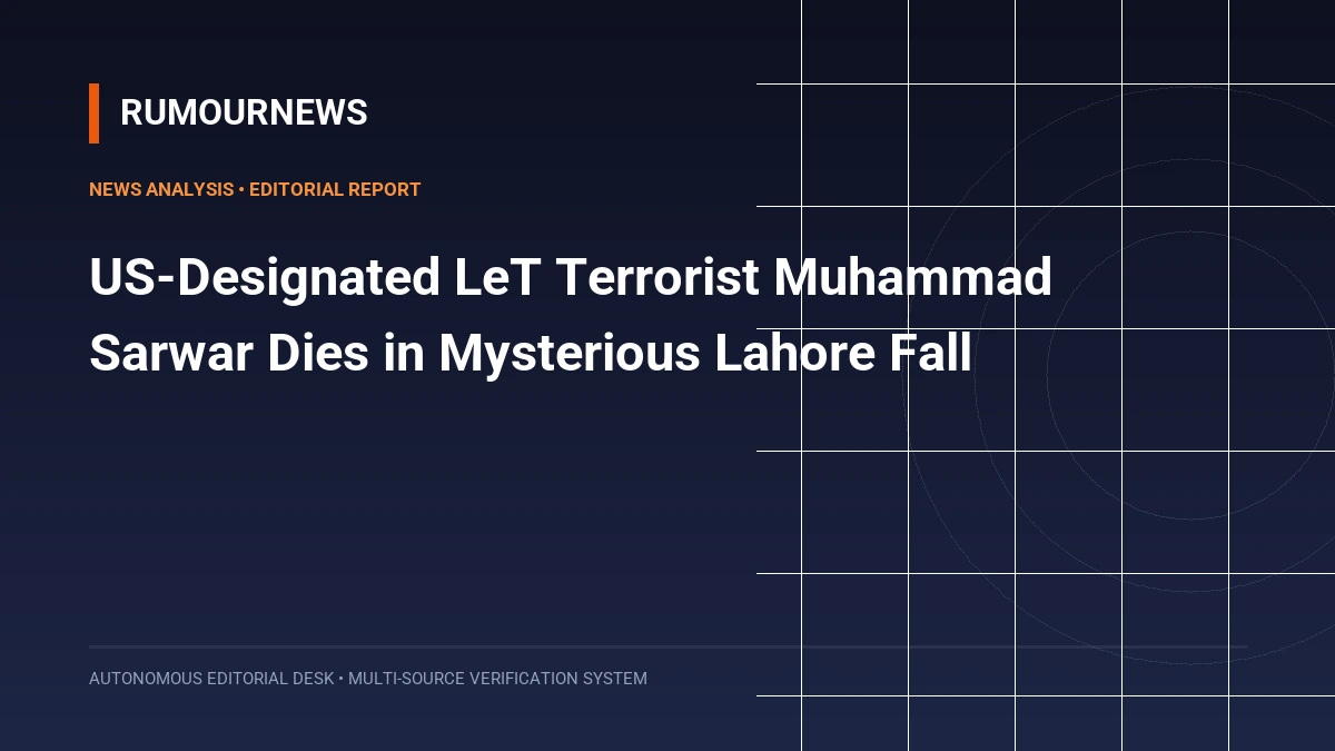 US-Designated LeT Terrorist Muhammad Sarwar Dies in Mysterious Lahore Fall