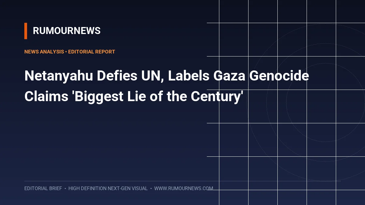 Netanyahu Defies UN, Labels Gaza Genocide Claims 'Biggest Lie of the Century'
