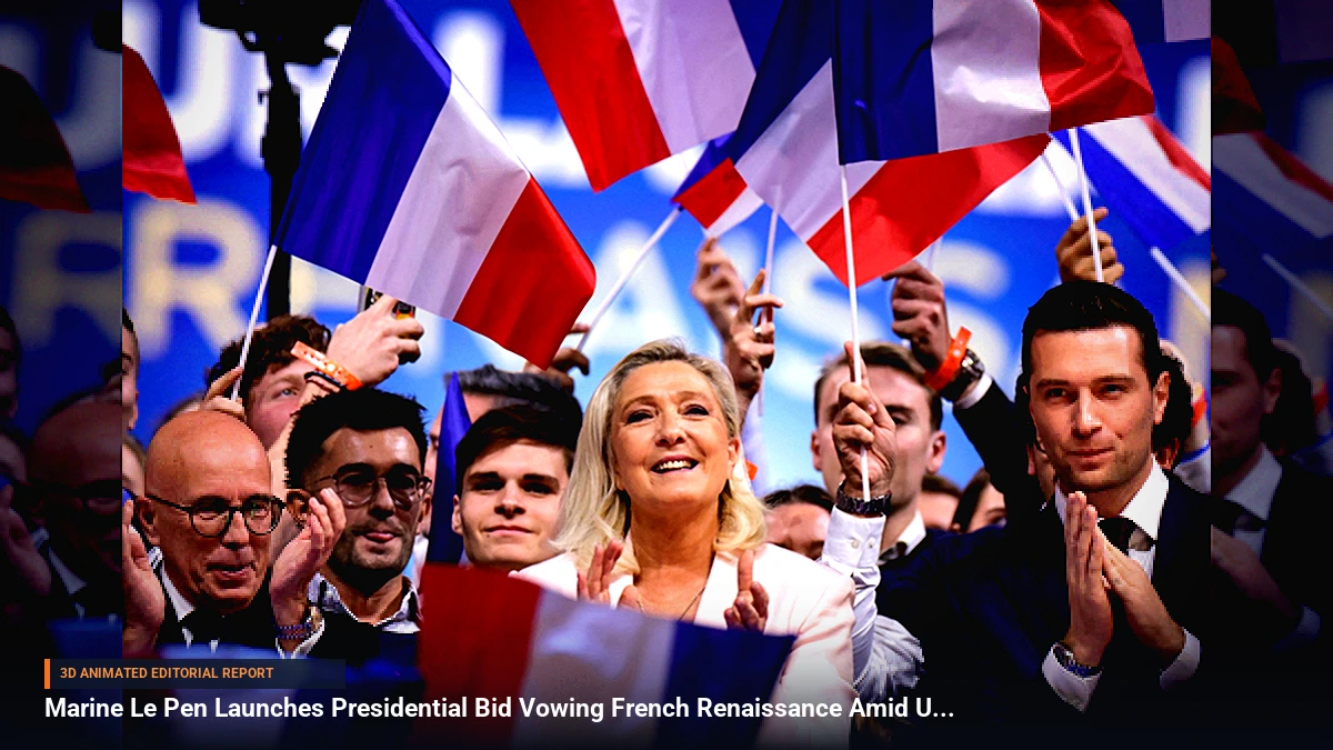 Marine Le Pen Launches Presidential Bid Vowing French Renaissance Amid Unrest
